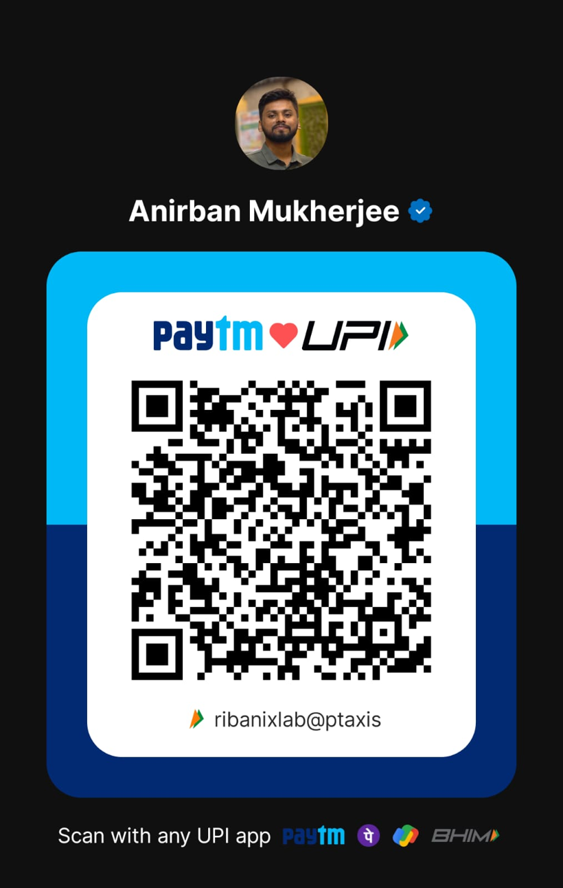 UPI QR code for ribanixlab@ptaxis